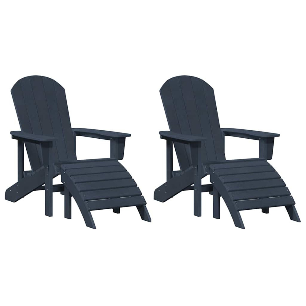 Chaise de jardin 2 pcs bleu marine 83 x 74 x 92 cm polyéthylène
