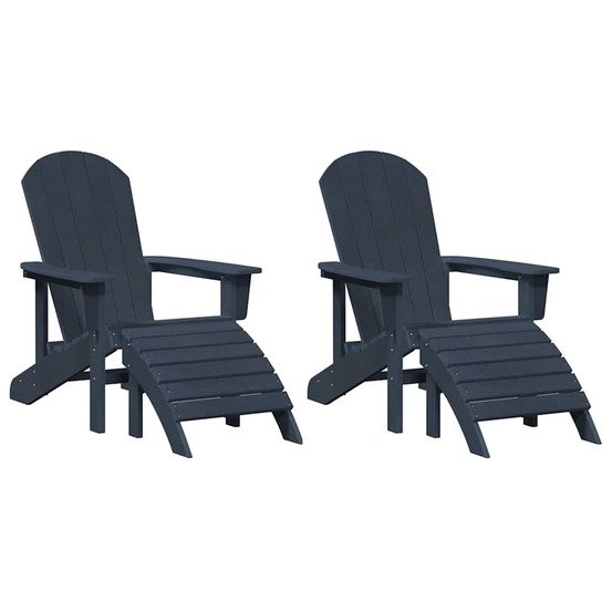 Mobilier de jardin lounge 2 pcs bleu marine 74 x 82 x 90 cm