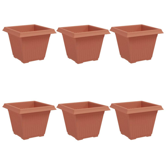 Pot de fleurs carré 6 pcs rouge brique 38 x 38 x 30 cm