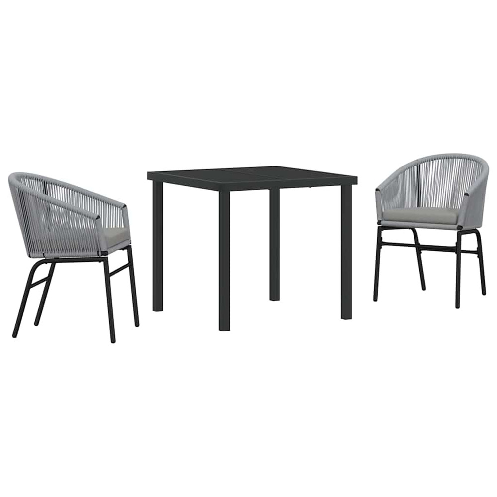 Ensemble de salle à manger pour jardin 3 pcs anthracite