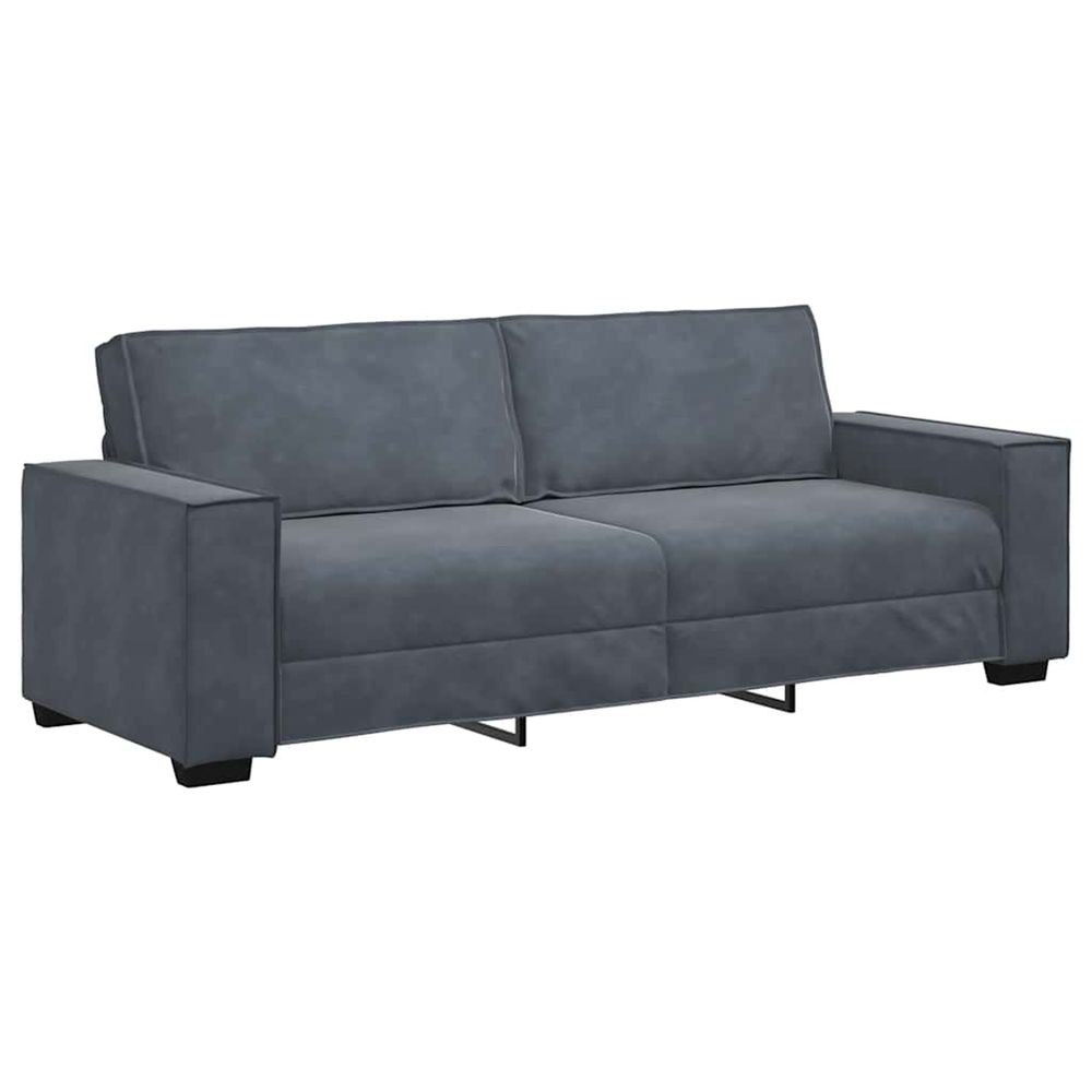 Canapé à 3 places gris foncé 220x78x84 cm velours