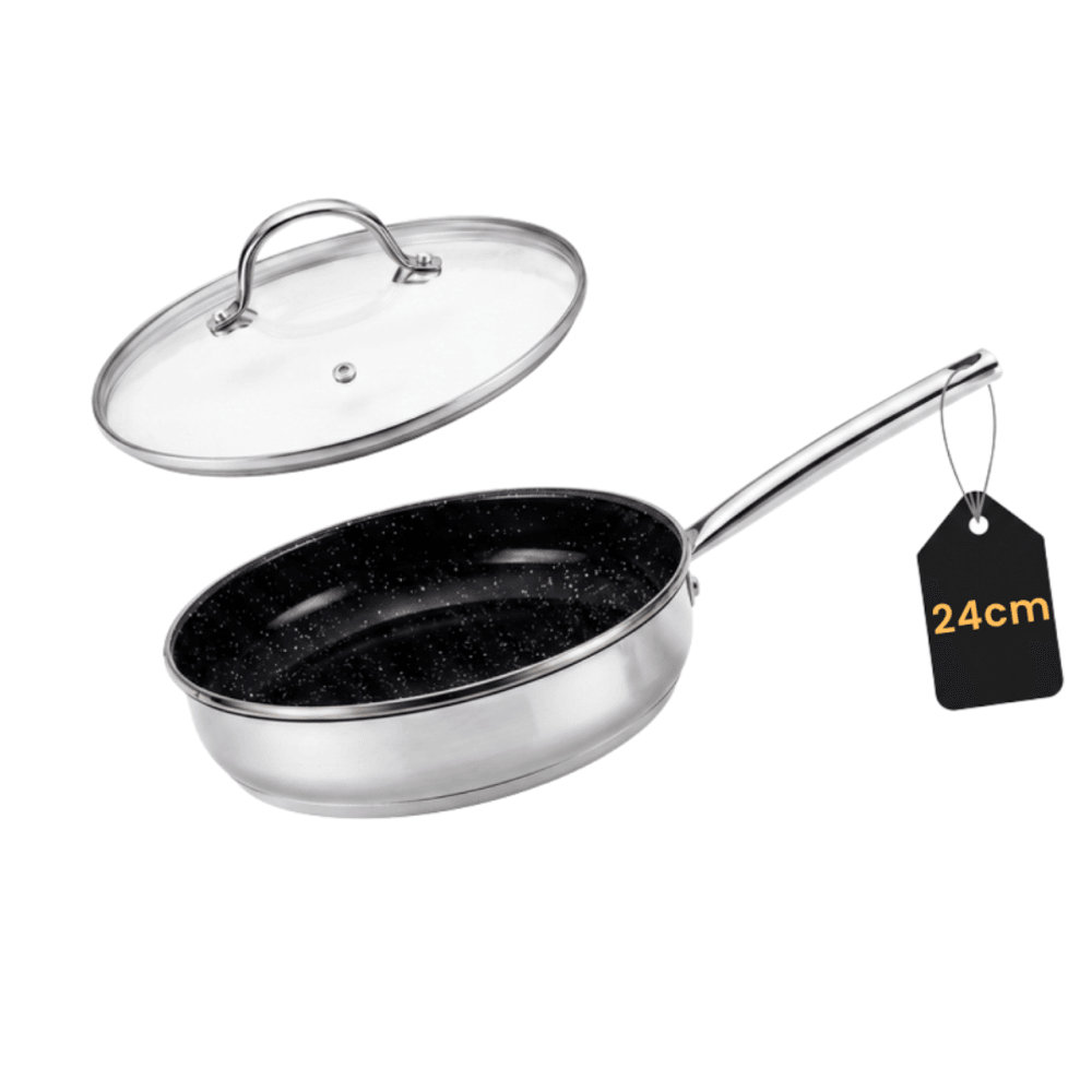Venteo sauteuse poele inox 24 ou 28 cm avec couvercle
