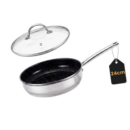 Venteo sauteuse poele inox 24 ou 28 cm avec couvercle