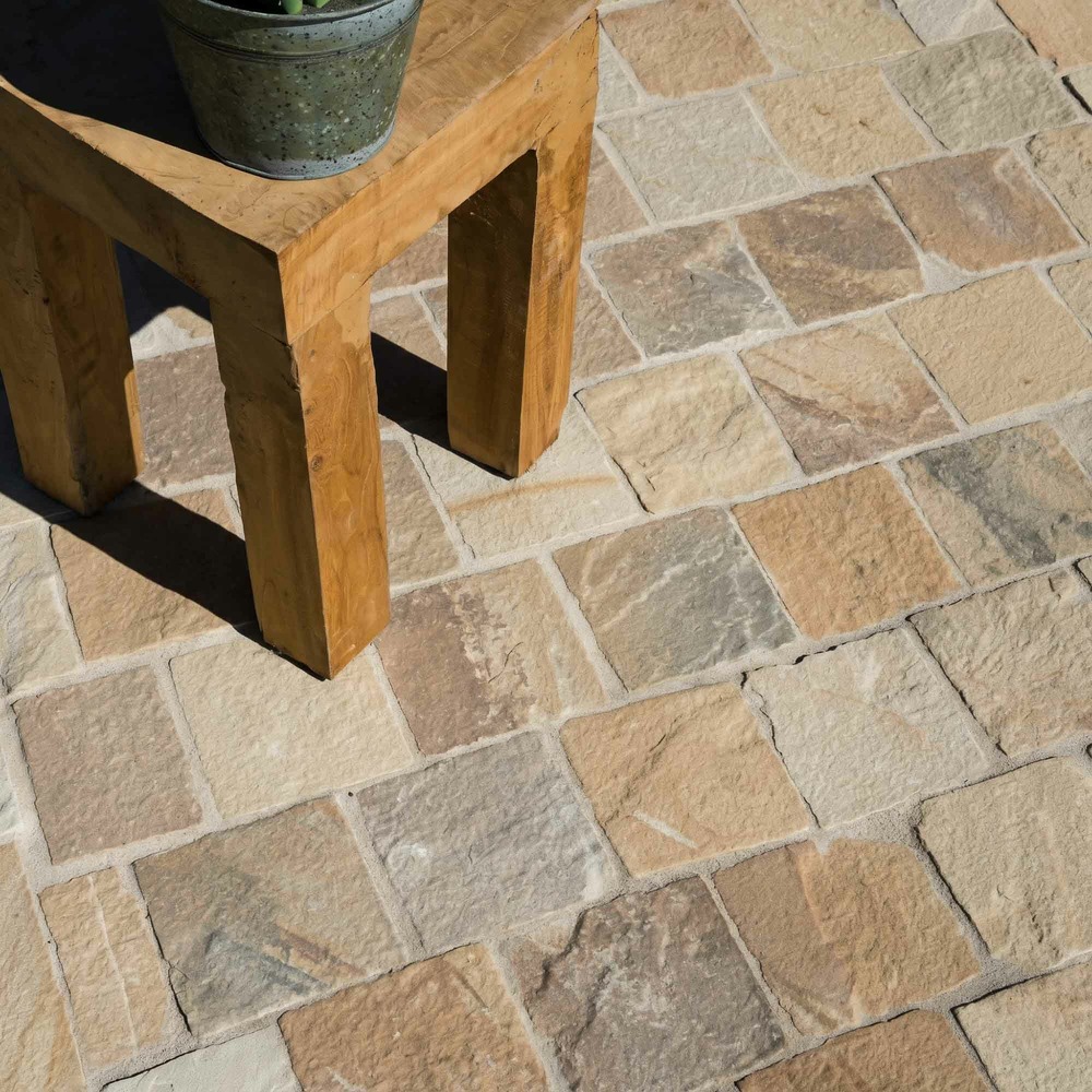 Pavé grès kandla beige 14x14x2,5 cm (vendu au m² - 42 pavés/m²) - ro'ma nature