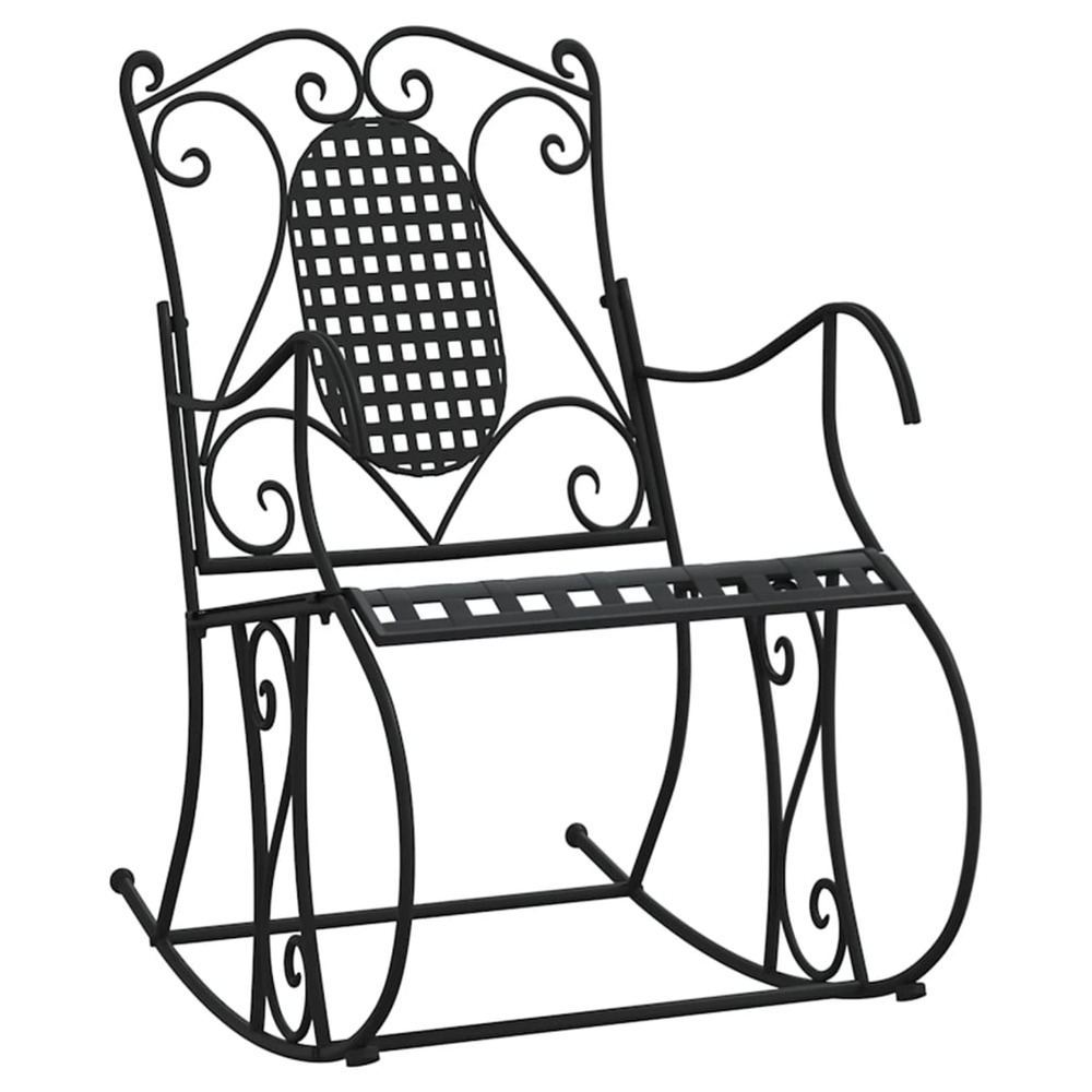 Banc à bascule 84 cm noir acier