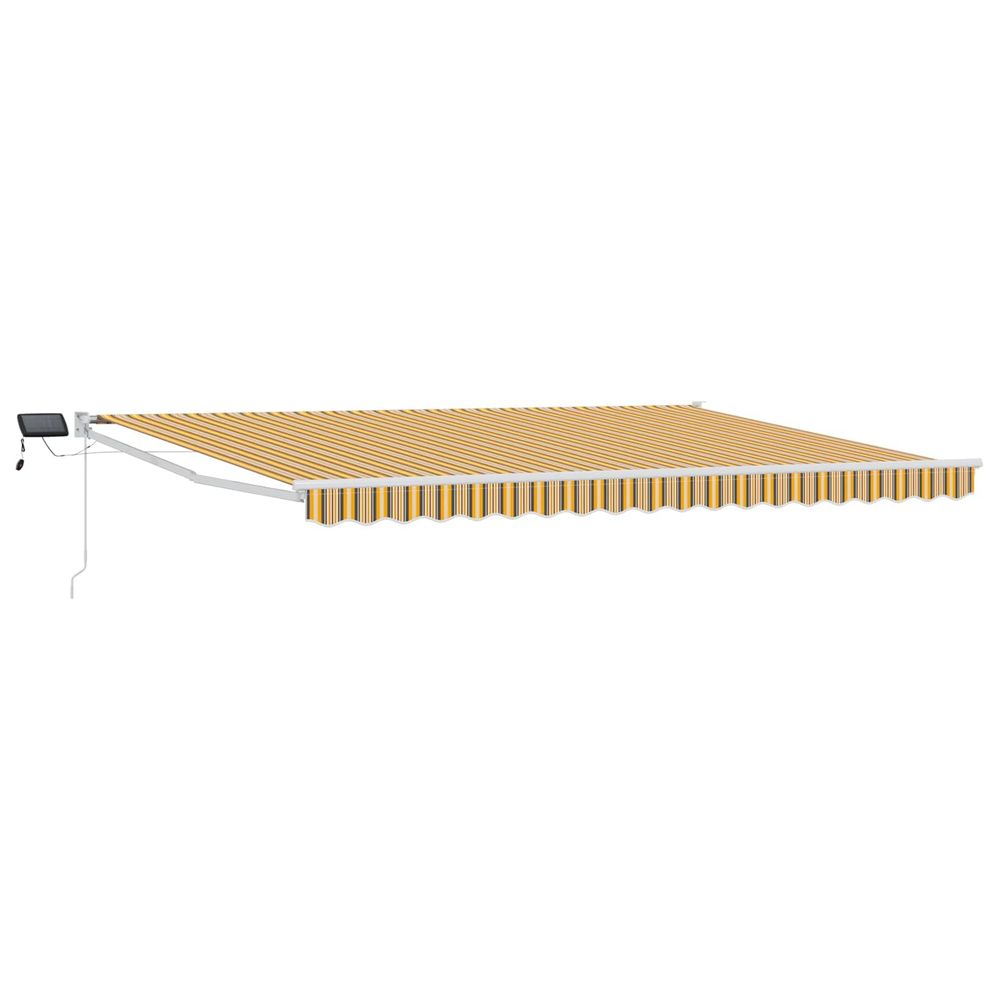 Store rétractable manuel avec leds jaune, gris et blanc 4 × 3 m