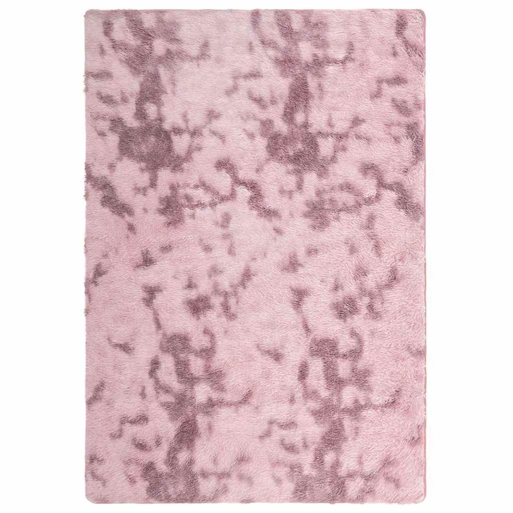 Tapis shaggy à poils longs navarra rose poudré 200x290 cm