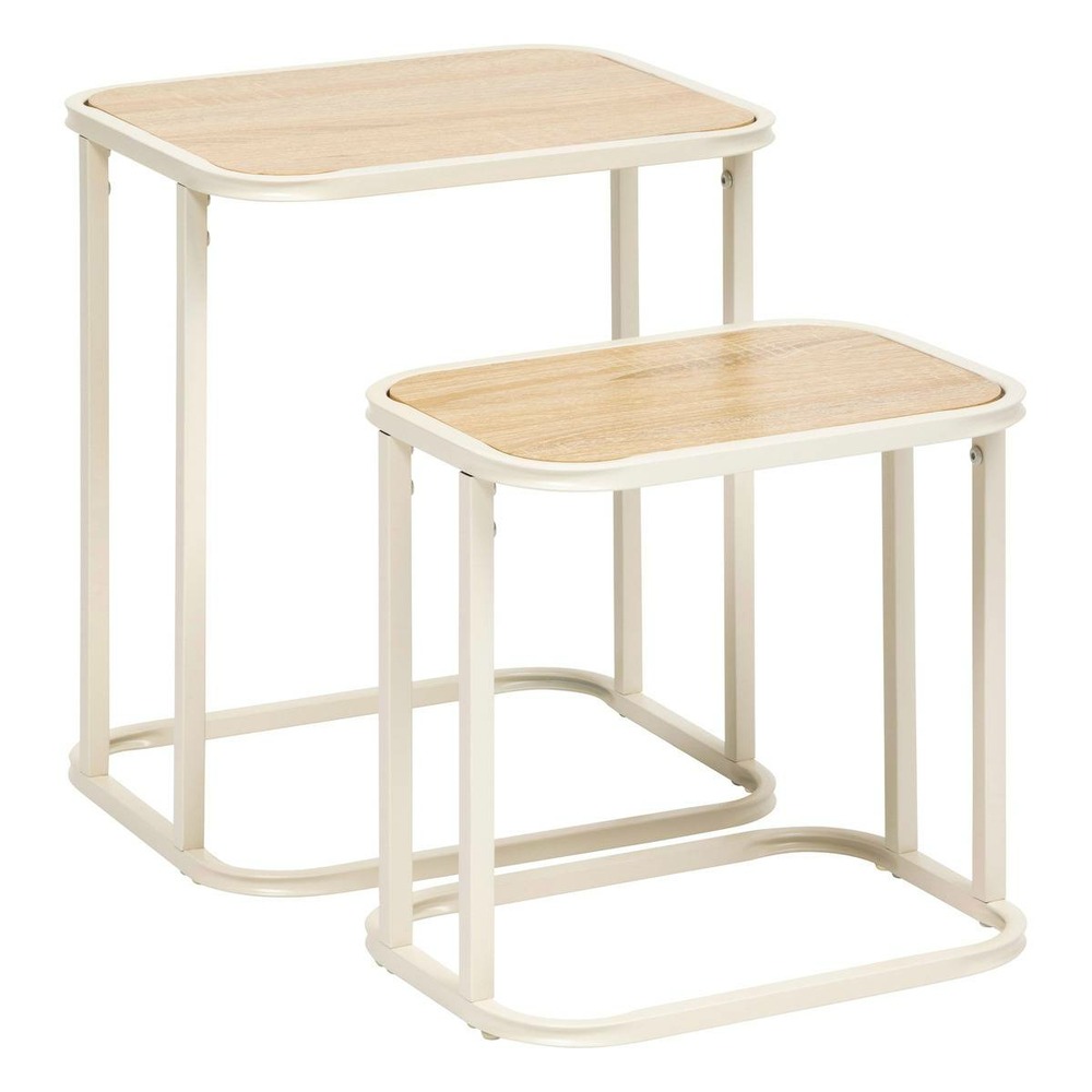 5five - lot de 2 tables gigognes curvy bois clair