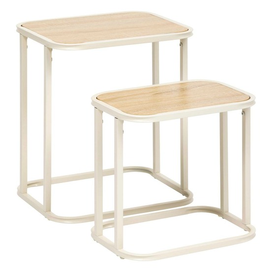 5five - lot de 2 tables gigognes curvy bois clair
