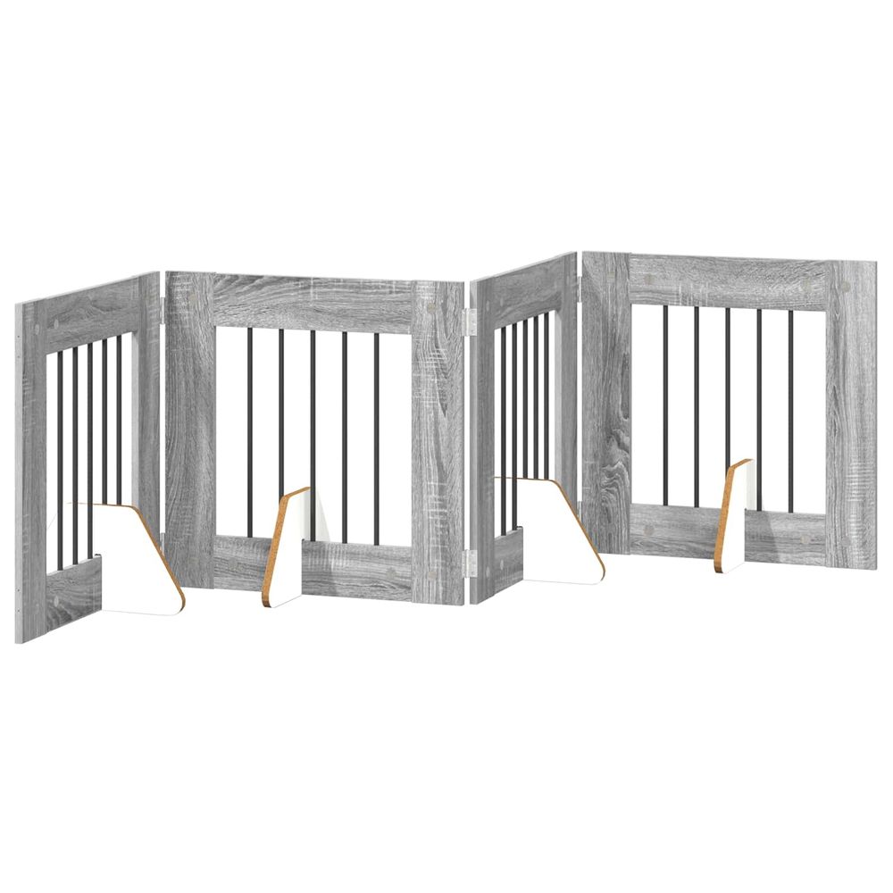 Porte de chien pliable avec supports 4 pc sonoma gris 241 cm
