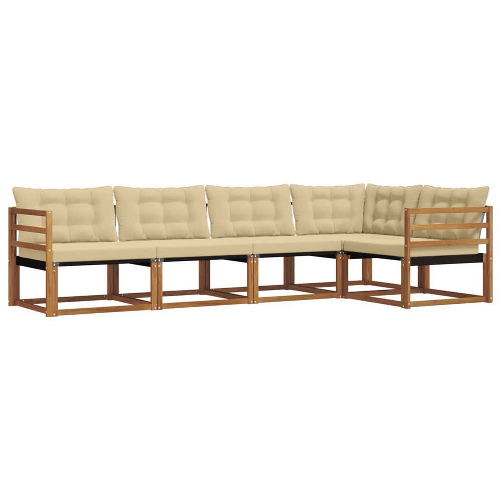 Ensemble de canapés d'extérieur 5 pcs naturel et beige