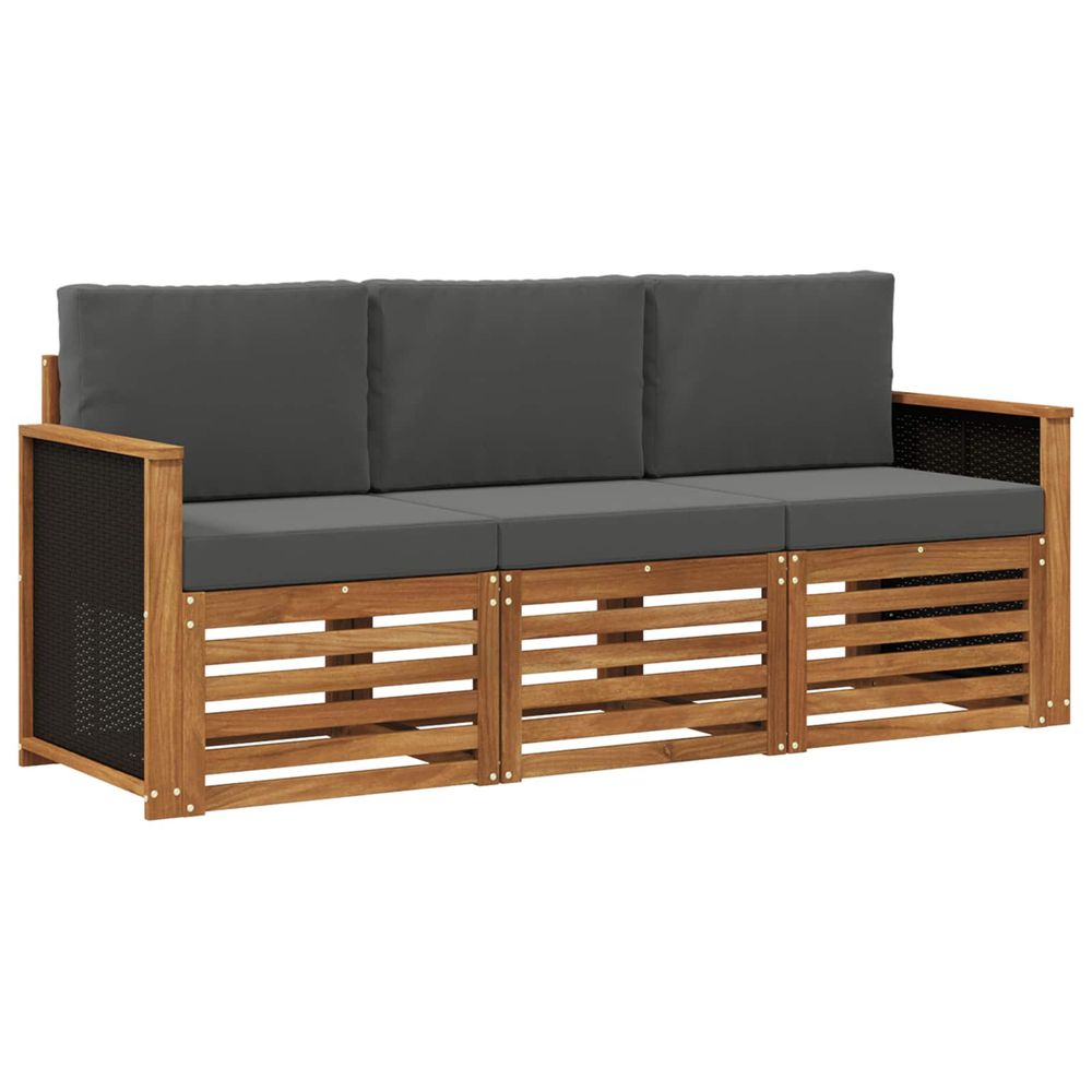 Ensembles de canapés 3 pc bois d'acacia massif