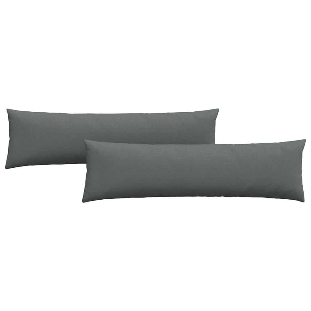 Coussins de canapé 2 pc tissu gris foncé 145 x 40 cm