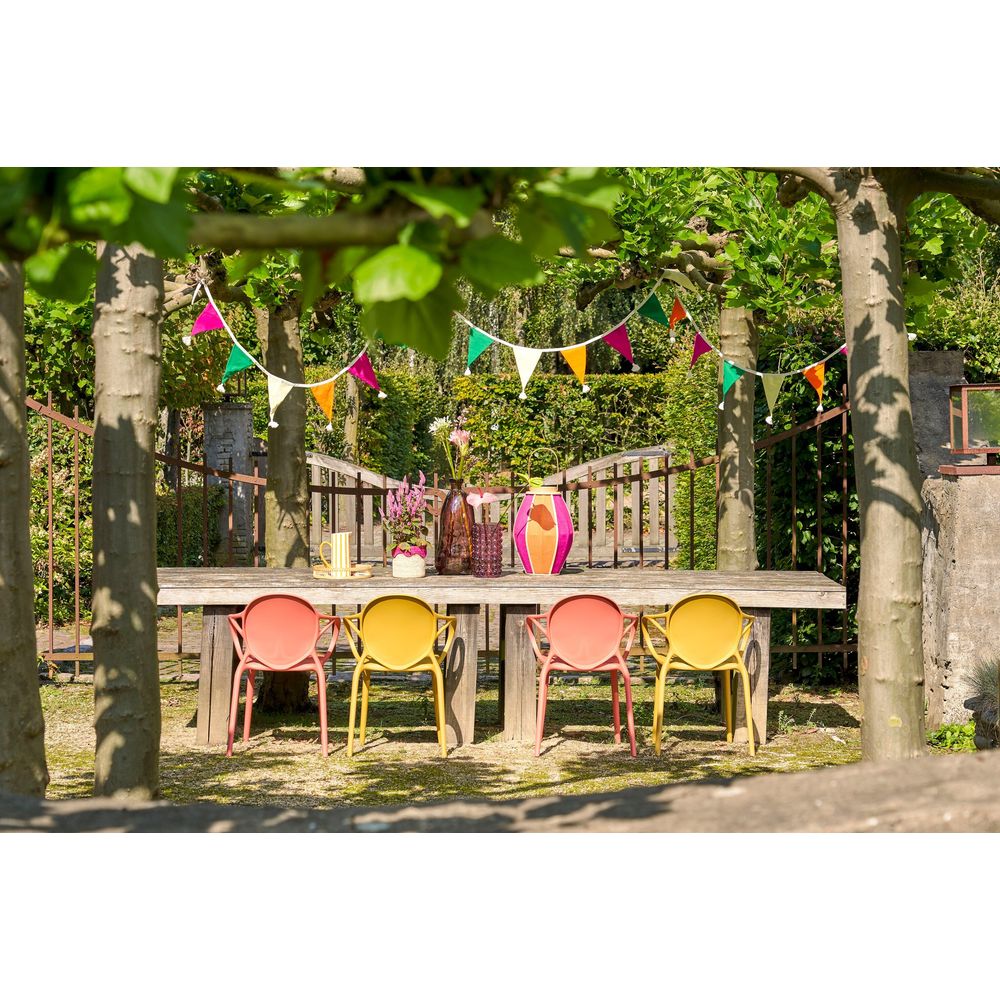 Mica decorations nebraska chaise de jardin - l56 x l57 x h80 cm - polypropylène - saumon