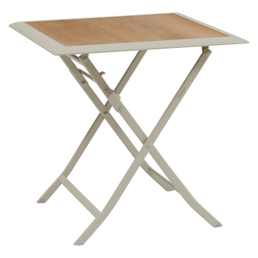 Table de jardin 2 places azua pliable beige 71x71cm