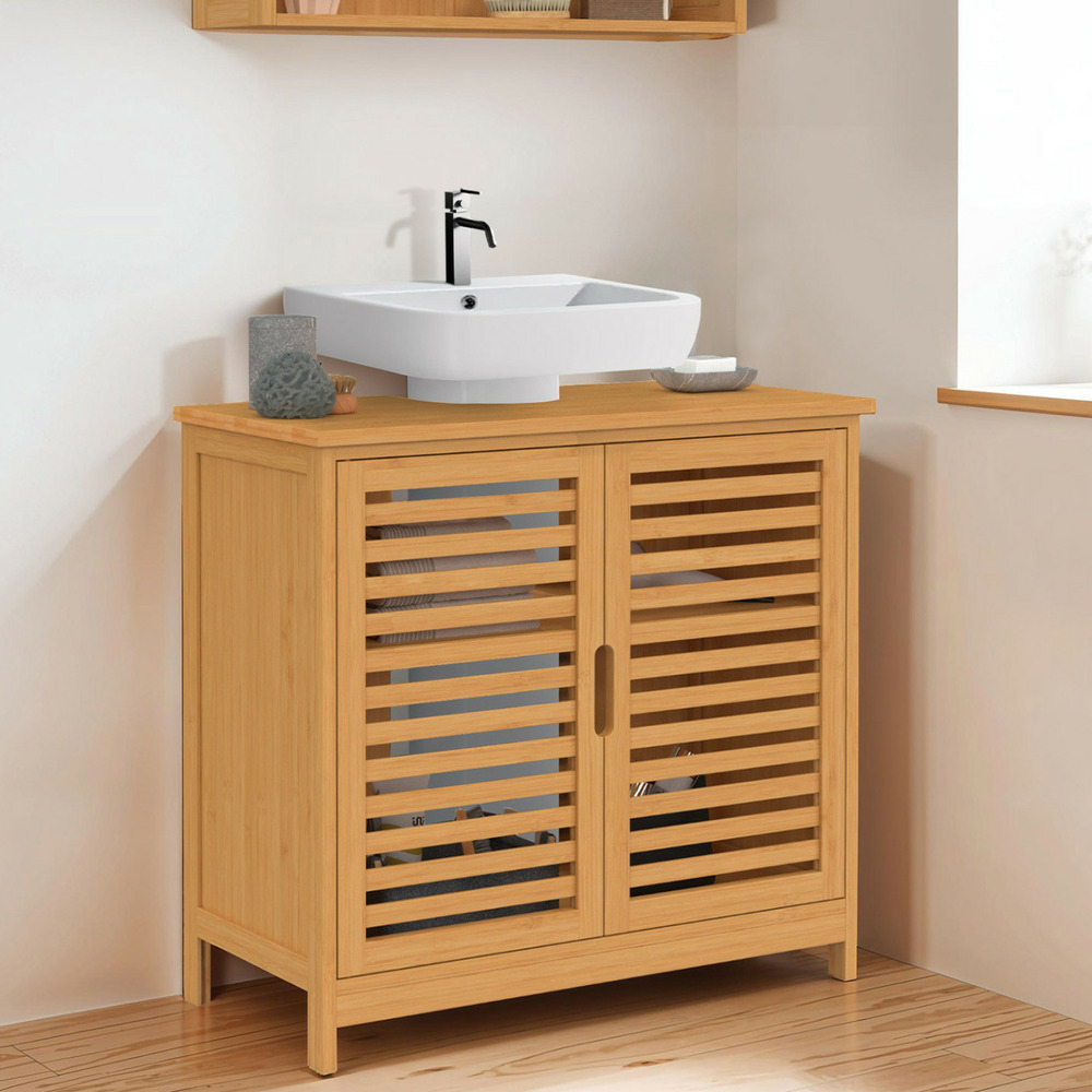 Meuble sous lavabo salle de bain bambou bea