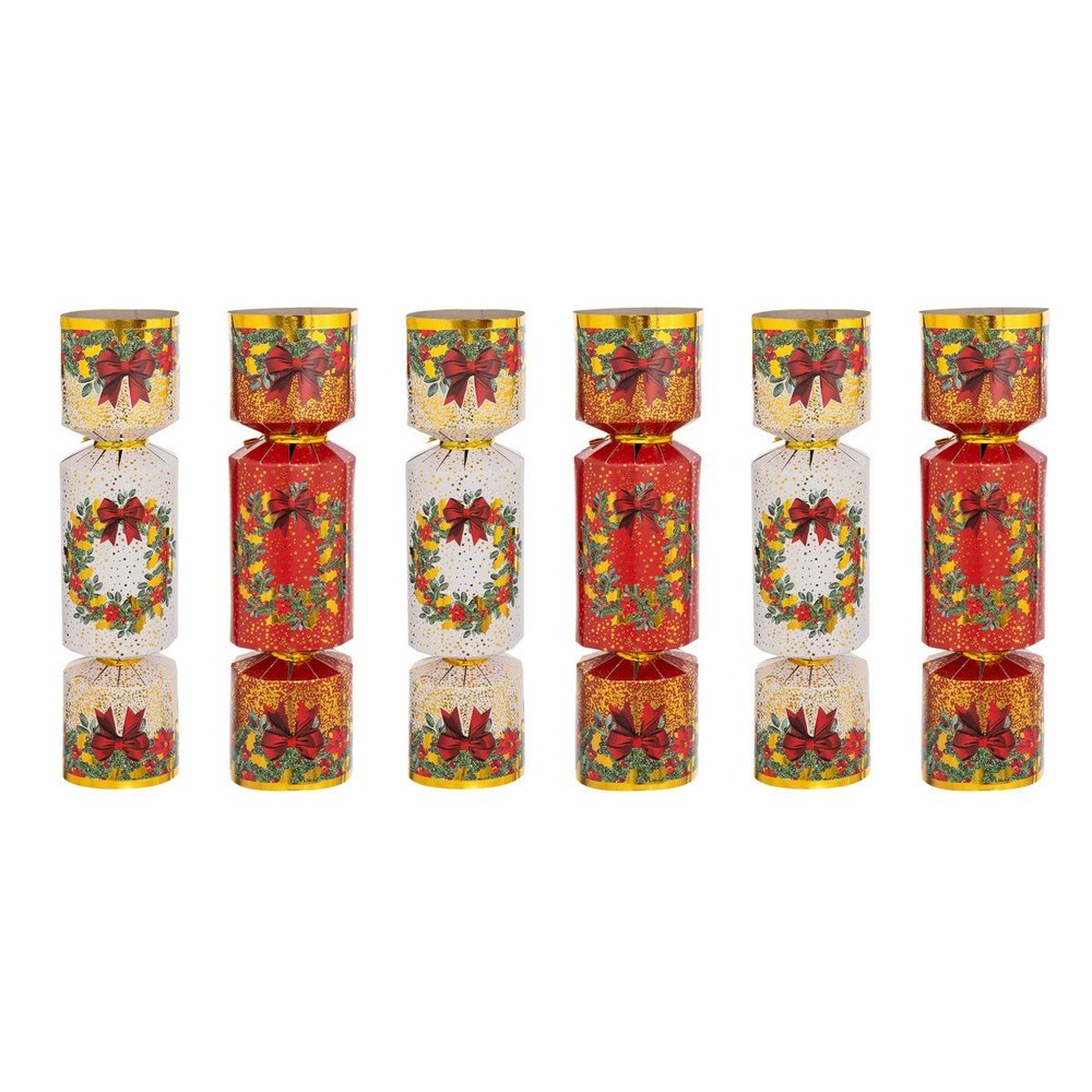 Lot de 6 crackers couronne de noël