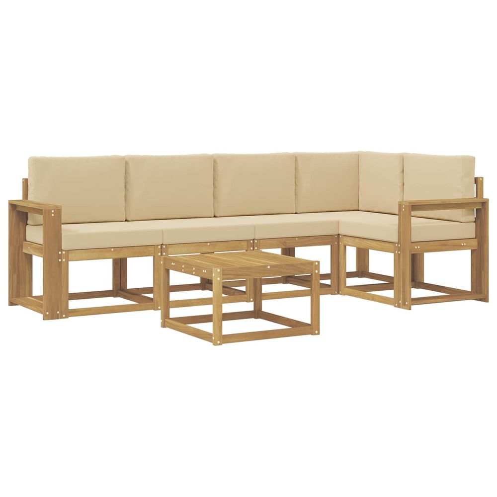 Ensemble de canapés d'extérieur 6 pc blanc et beige