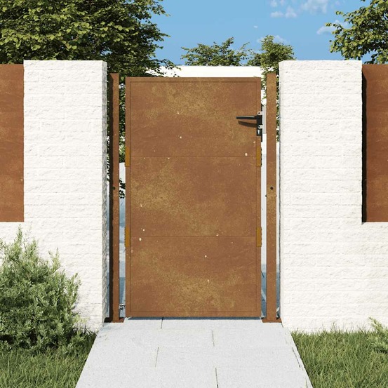 Portail de jardin 100x125 cm en acier corten