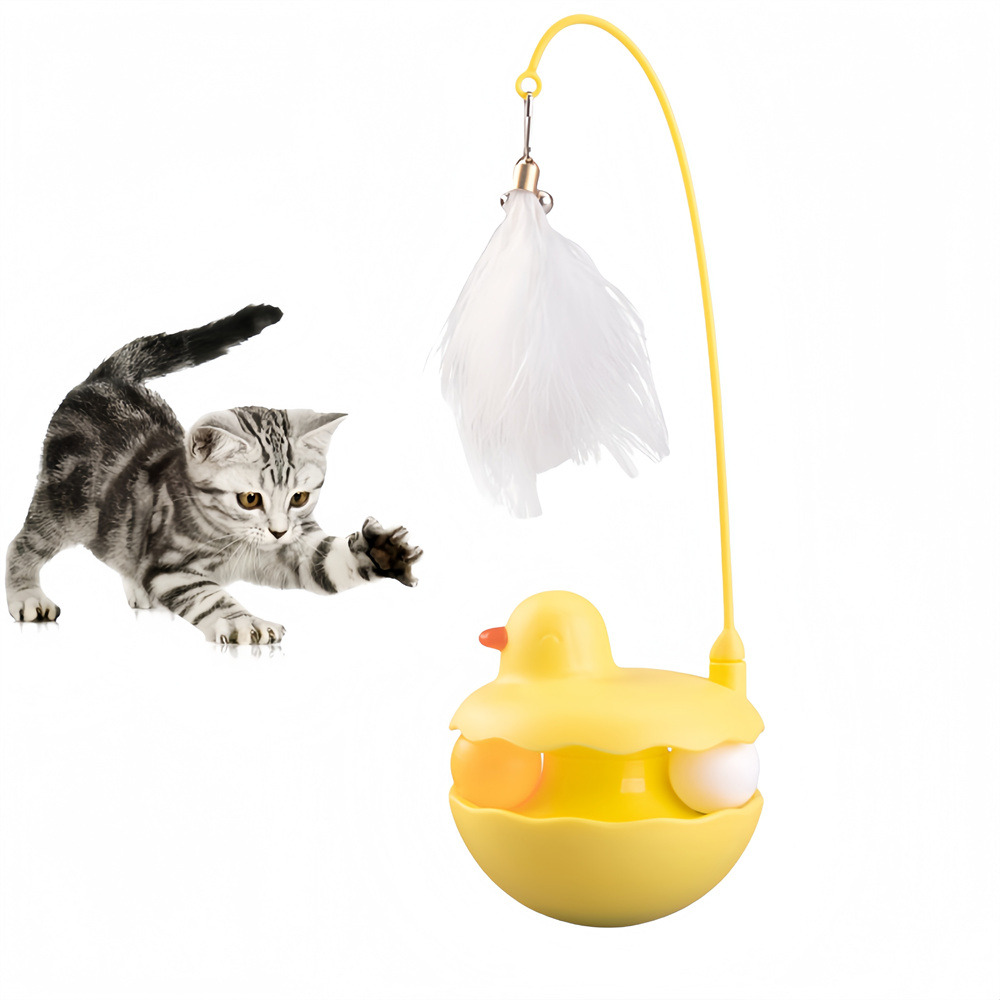 Jouet toupie pour chat chats applicables jaune