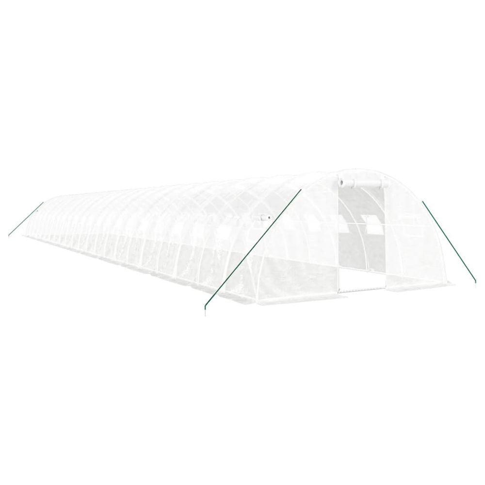 Serre avec cadre en acier blanc 88 m² 22x4x2 m