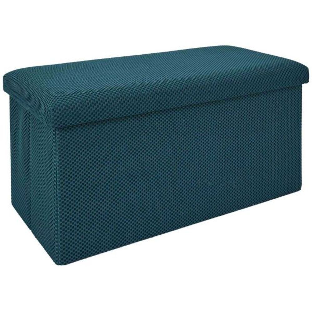 Coffre banc pliable en tissu atome bleu
