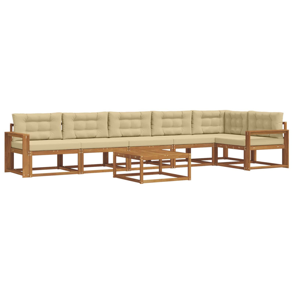 Ensemble de canapés d'extérieur 7 pcs naturel et beige