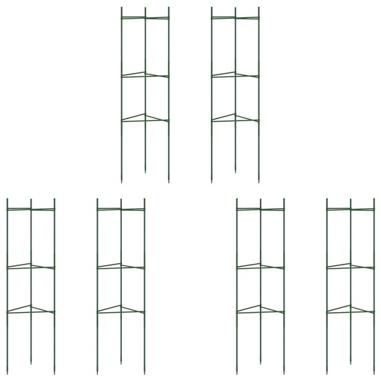 Cages à tomates 6 pcs 116 cm acier et pp