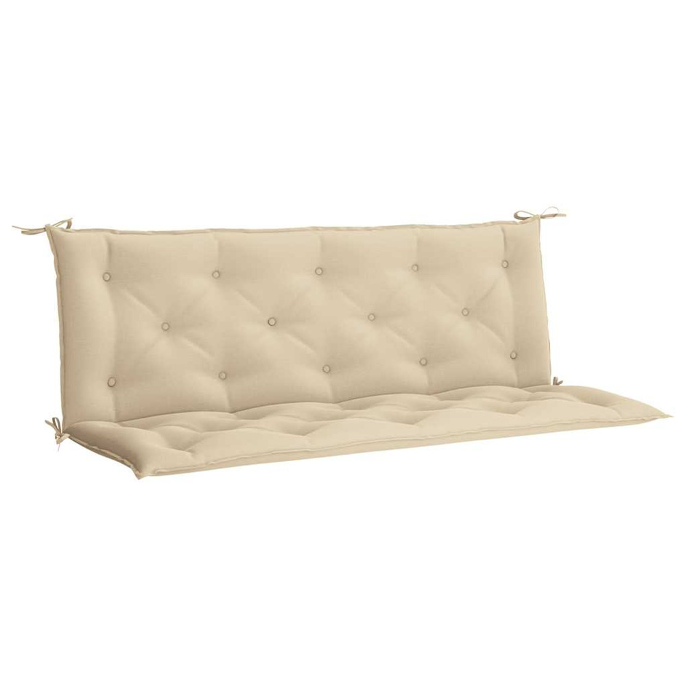 Coussin de banc de jardin beige 150x(50+50)x7 cm tissu oxford