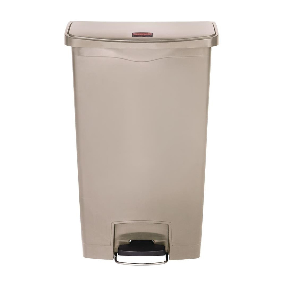 Poubelle à pédale frontale slim jim beige 50l - rubbermaid