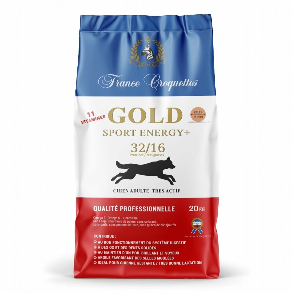 Croquette pour chien adulte gold sport energy+ 32/16 – 1,5kg – très actif– france croquettes