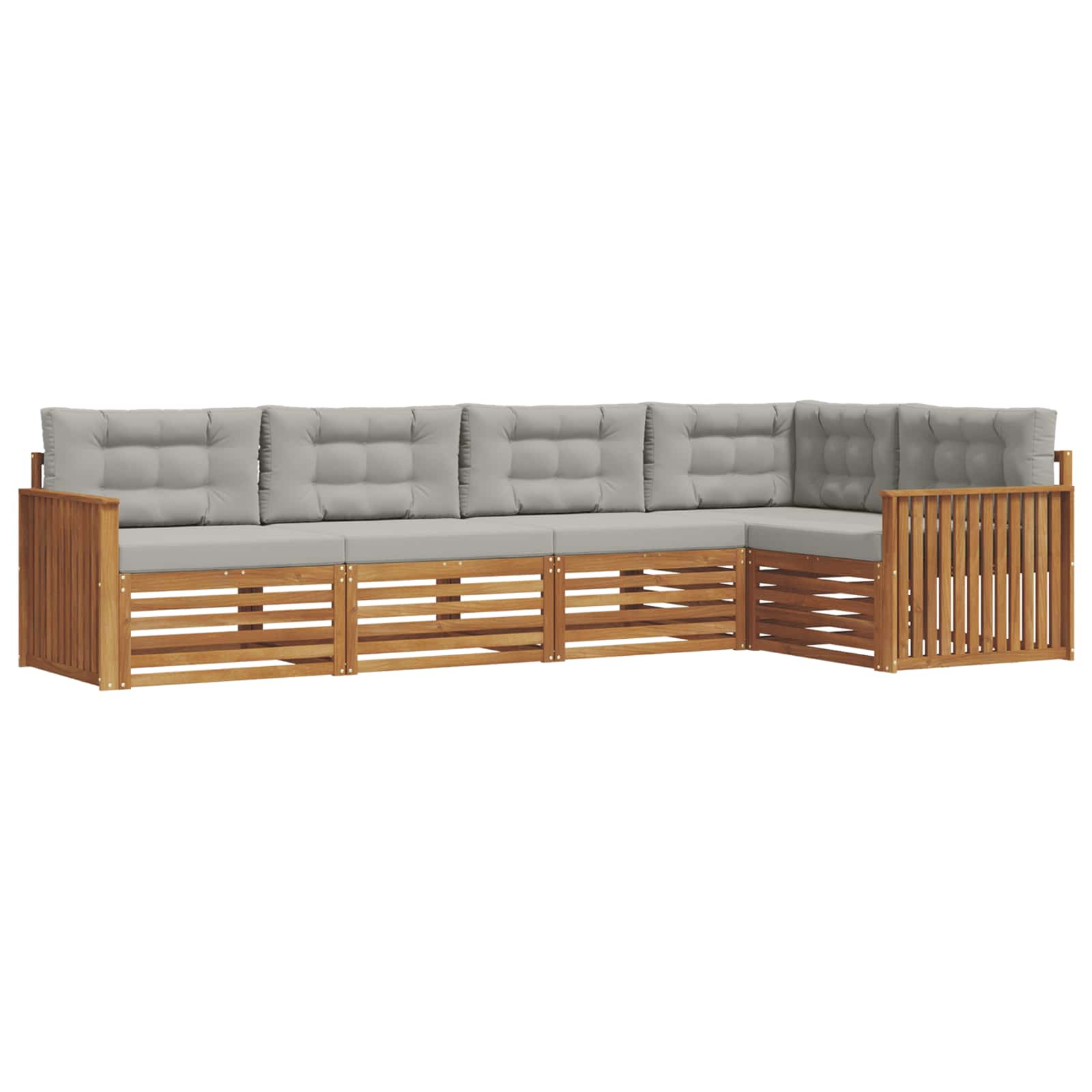 Ensemble de canapés d'extérieur 5 pcs gris naturel et clair