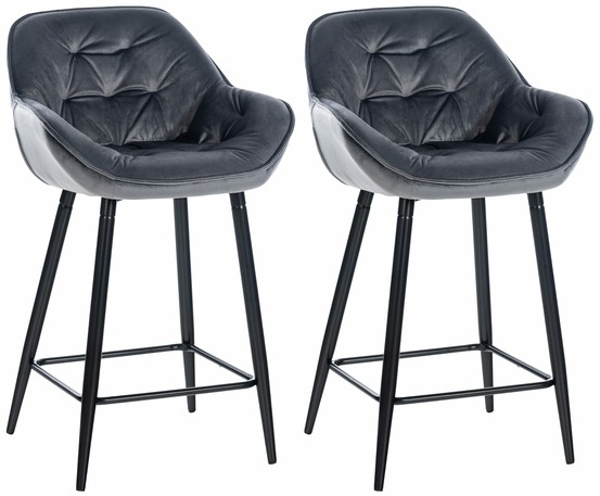 Lot de 2 tabourets de bar gibson velours