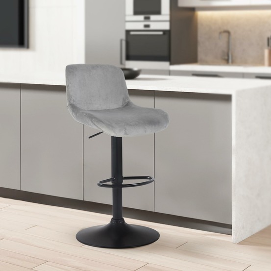 Tabouret de bar solon velours noir