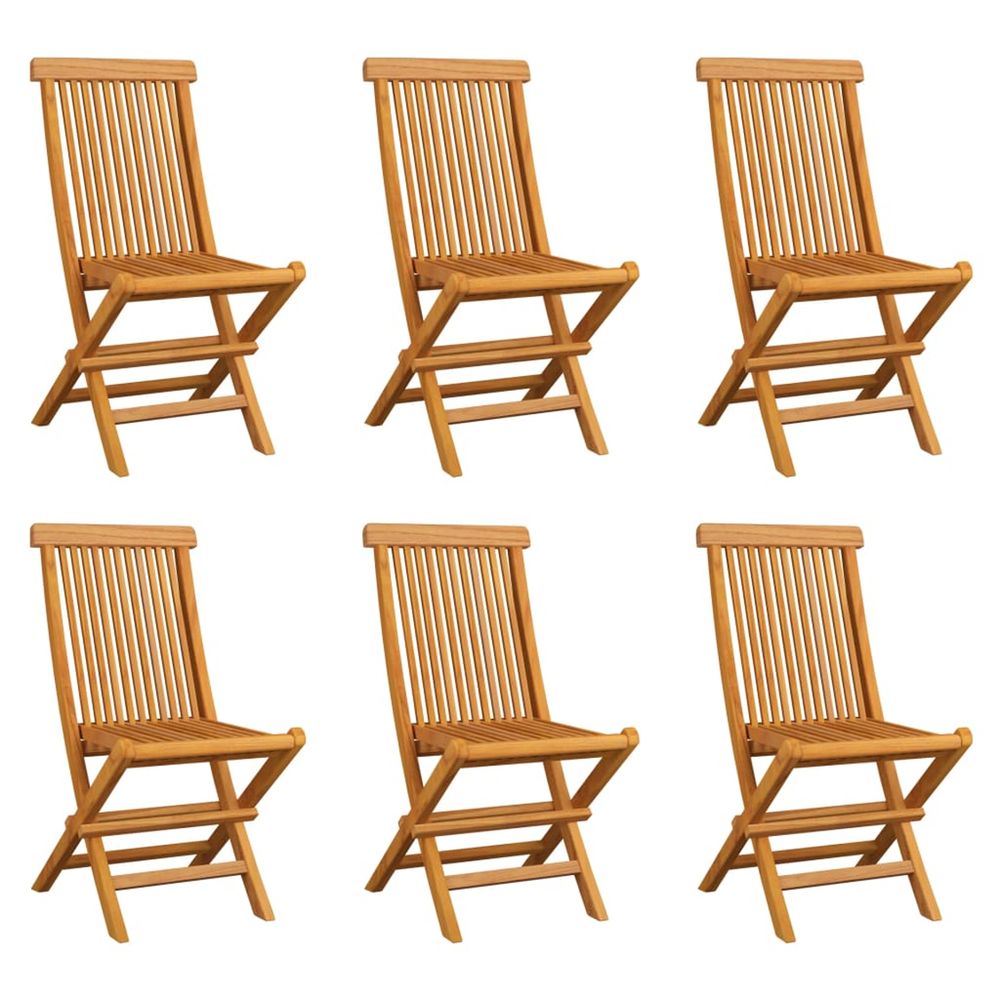 Chaises pliables de jardin 6 pcs Bois
