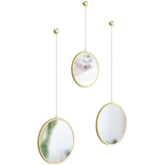 Miroirs ronds suspendus dima (lot de 3) or
