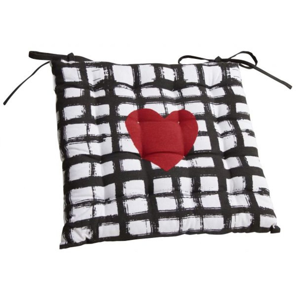 Galette de chaise en coton coeur