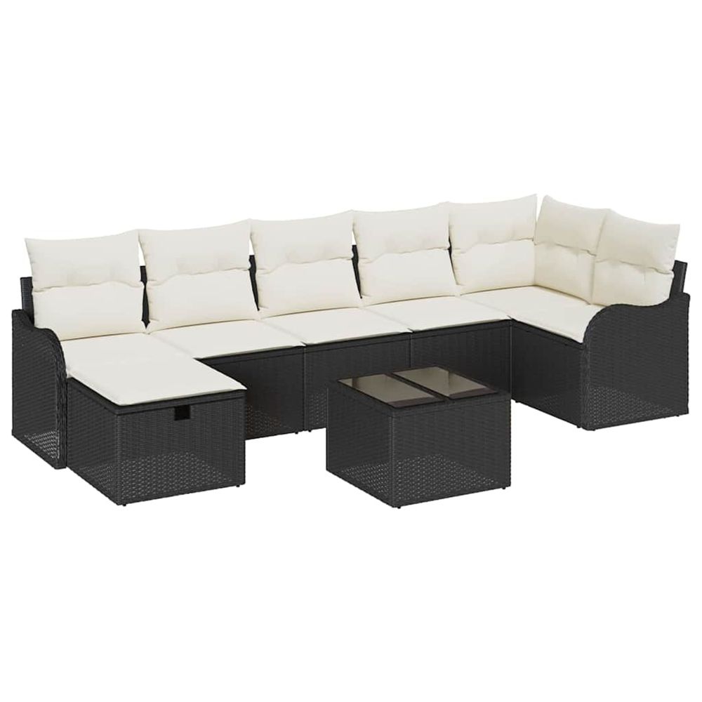 Ensemble de canapé de jardin 8 pc poly rotin