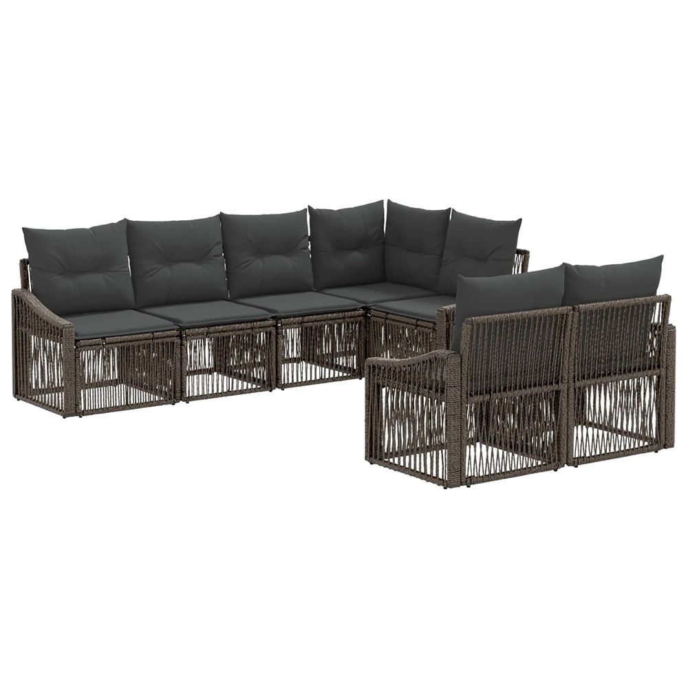 Ensemble de canapé de jardin 7 pc 7-nombre de places gris