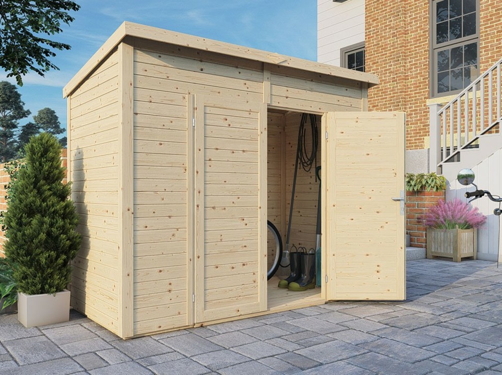 Abri de jardin bois midway 2 - 244 x 121 cm - cabane de jardin - cabanon - stockage - local poubelle