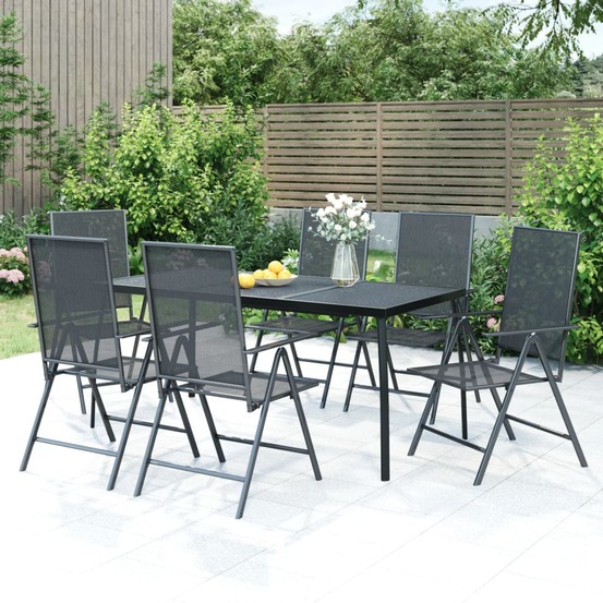 Ensemble à manger de jardin 7 pcs anthracite acier