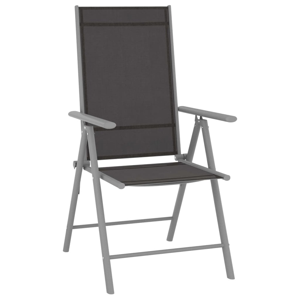 Chaises de jardin pliables lot de 6 textilène noir