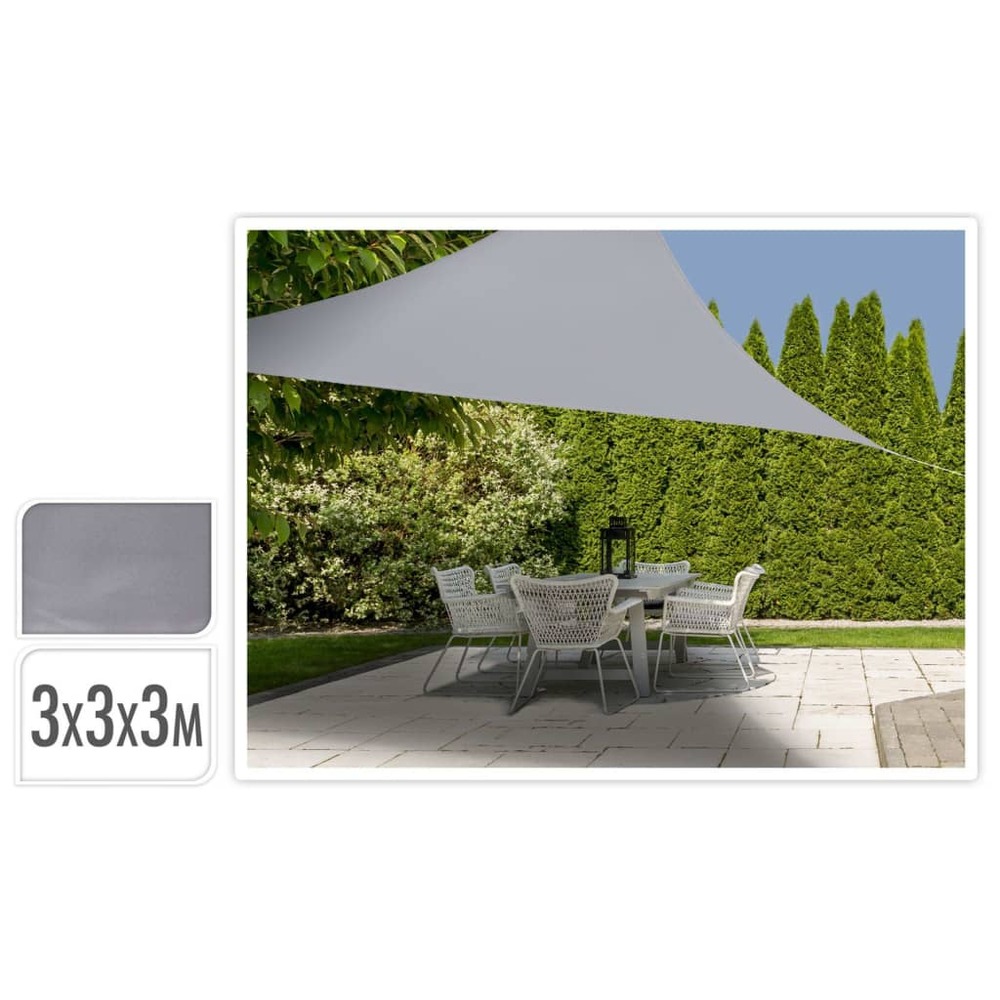 Toile d'ombrage 3x3x3 m gris triangle