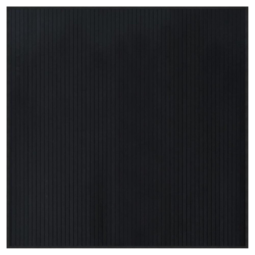 Tapis carré noir 100x100 cm bambou