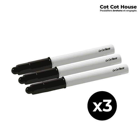 Stylo feutre alimentaire noir spécial œuf - lot x3