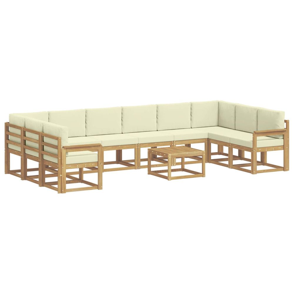 Ensemble de canapés d'extérieur 11 pc blanc et crème