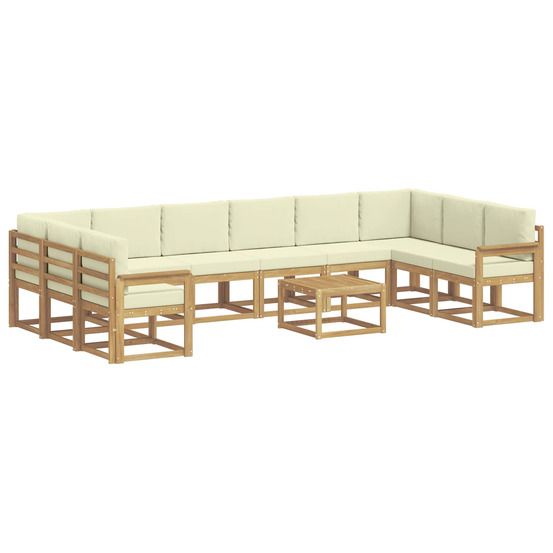 Ensemble de canapés d'extérieur 11 pc blanc et crème
