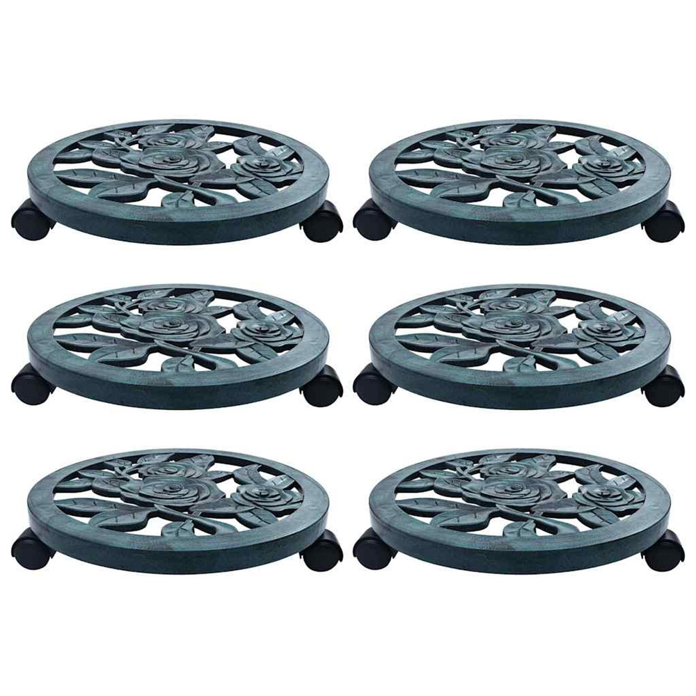 Chariots pour plantes 6 pcs Vert 38 cm
