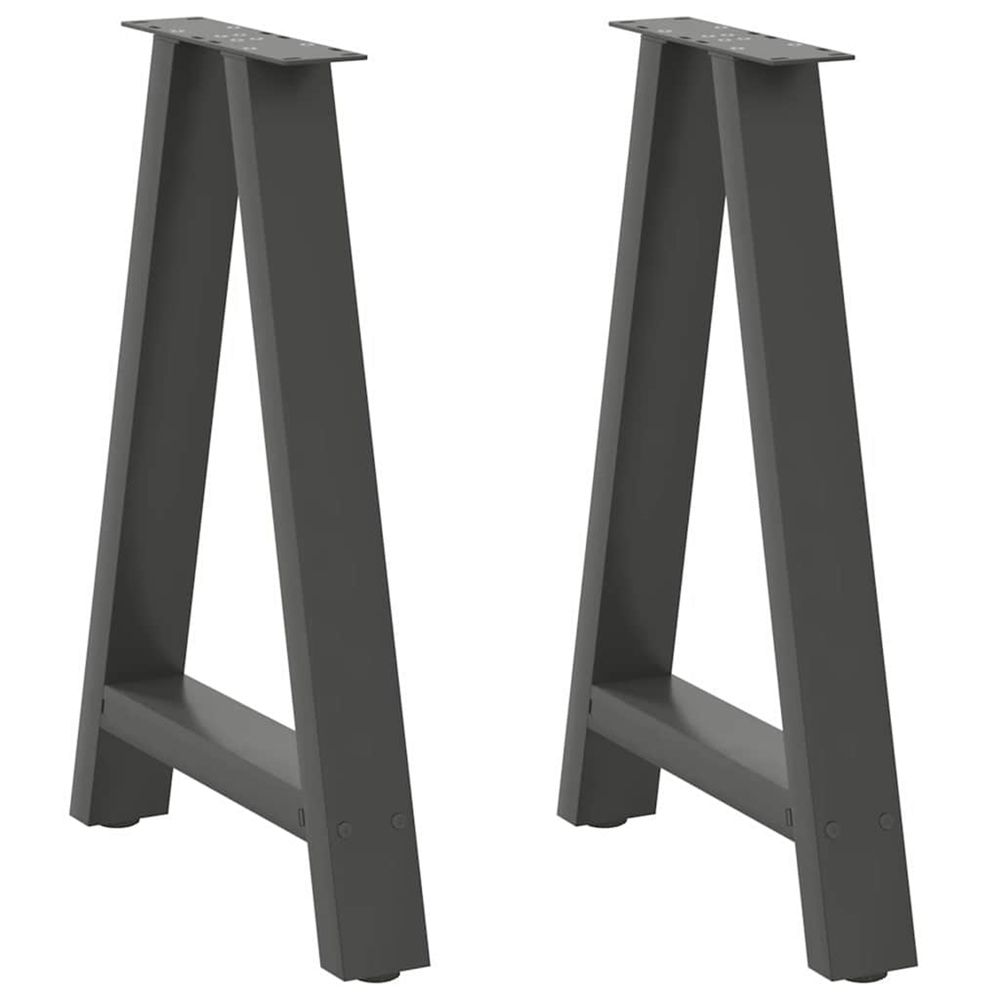 Pieds de table à manger en forme de a 2 pièces anthracite 50 x (72-73) cm acier