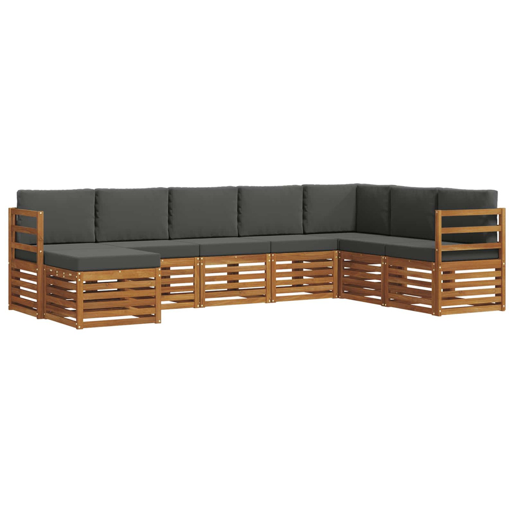 Ensembles de canapés avec coussin 8 pcs naturel et anthracite